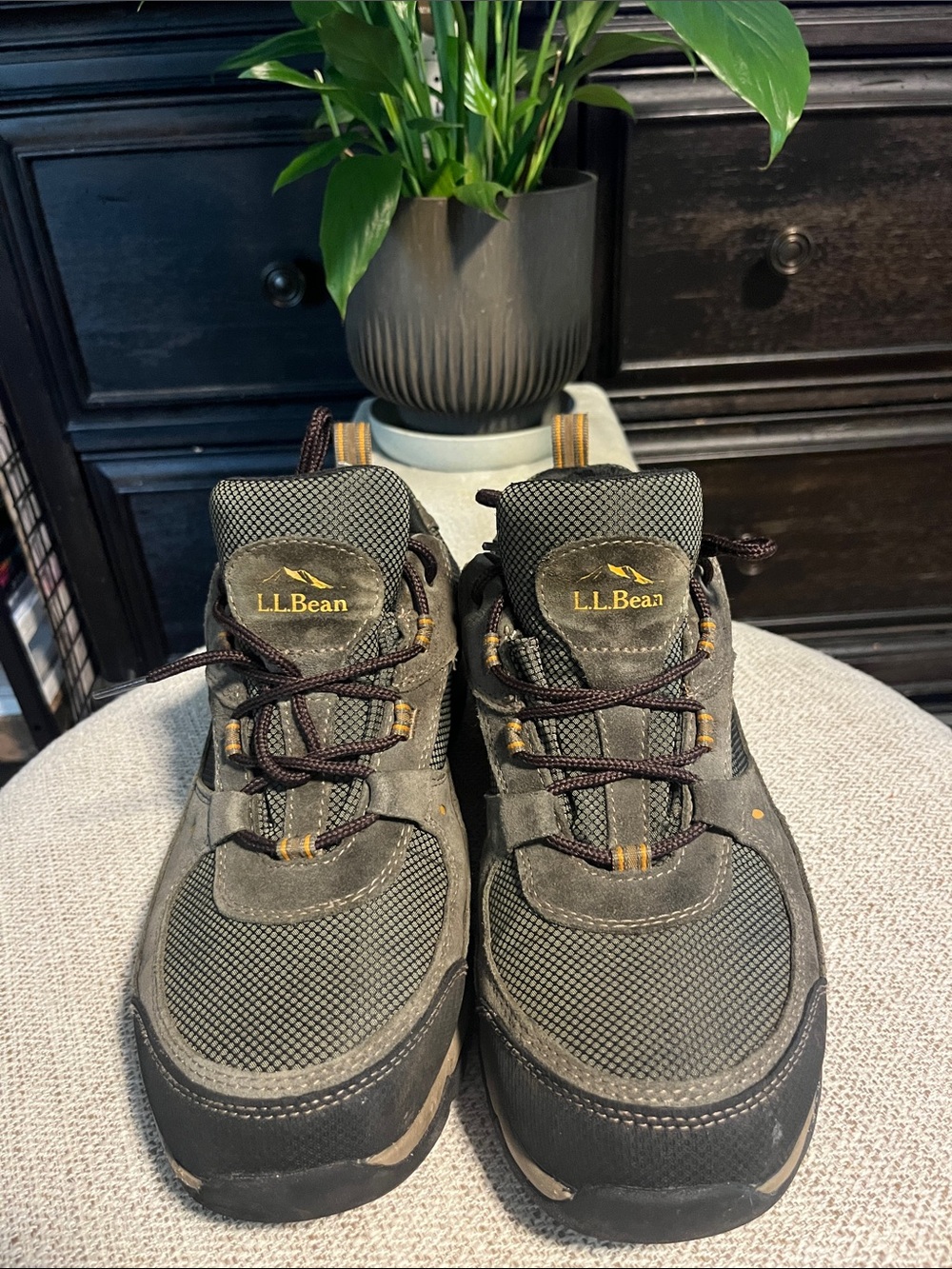 L.L. Bean Men's Olive and Brown Hiking Boots